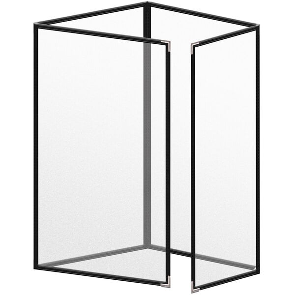 A H. Risch black vinyl menu cover with black trim.