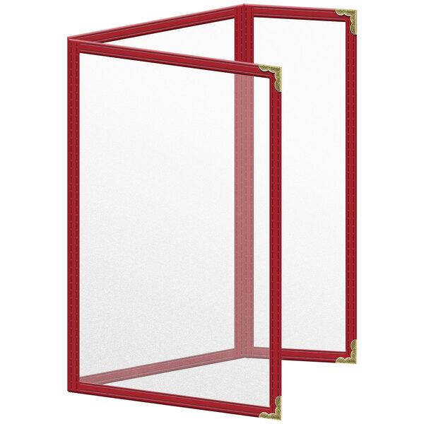 A red H. Risch menu cover with gold decorative corners.