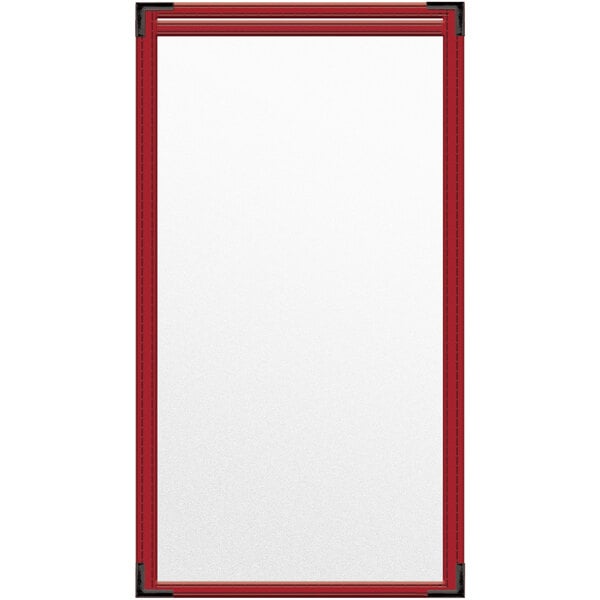 A white board with red edges.