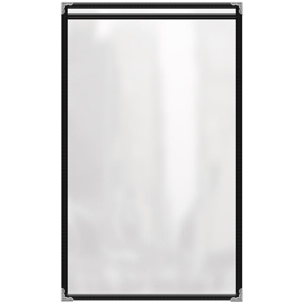 A white rectangular object with black lines on the corners.