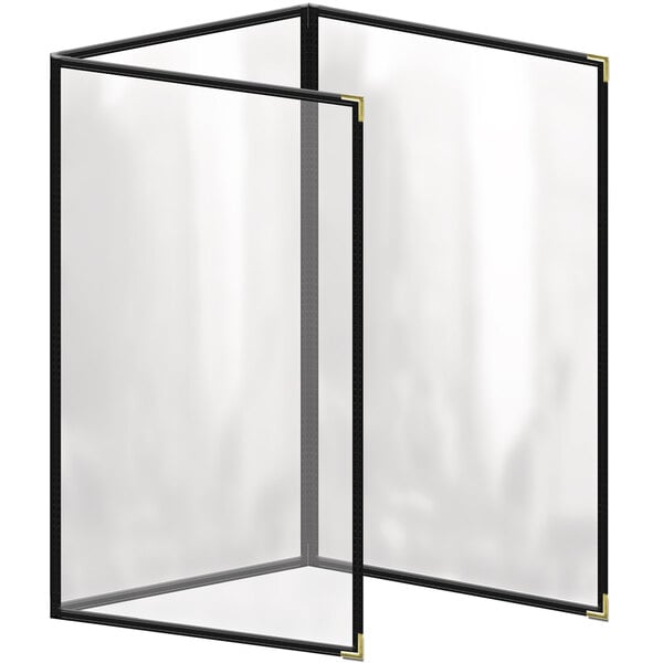 A black rectangular H. Risch, Inc. menu cover with black and gold corners.
