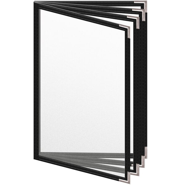 A black H. Risch, Inc. TEDD menu cover with white paper.