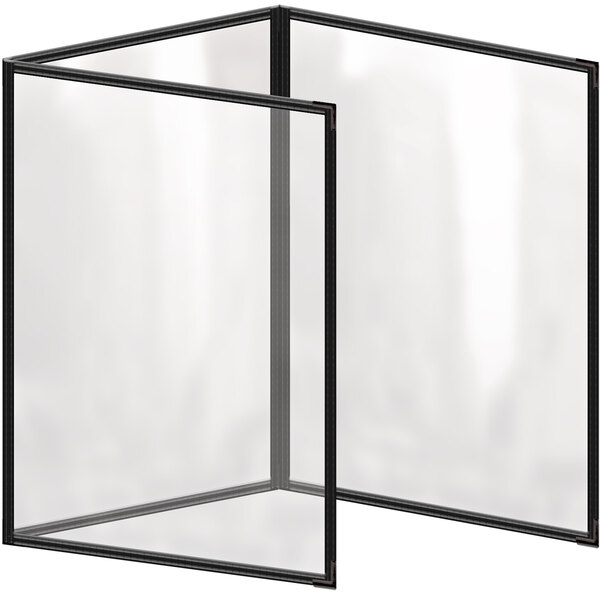 A black vinyl menu cover with a black border and gloss finish.