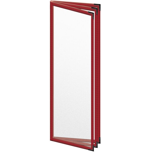 A red rectangular window with black corners.