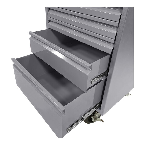 A Valley Craft silver metal workbench with 4 drawers.