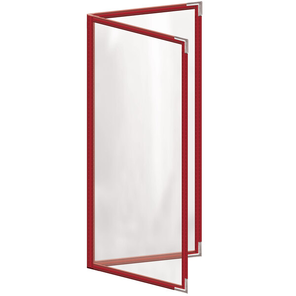A red rectangular H. Risch, Inc. TED menu cover with white accents.