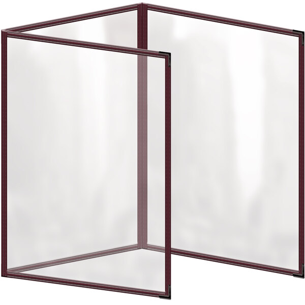 A H. Risch, Inc. menu cover in a glass case with red corners.