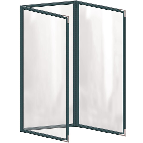 A green H. Risch, Inc. 6 view foldout menu cover with black and silver accents.