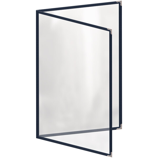 A H. Risch, Inc. blue menu cover with silver decorative corners and a gloss finish.