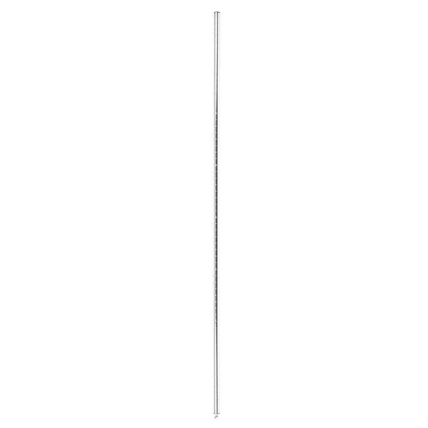 A long thin metal pole with black lines on a white background.