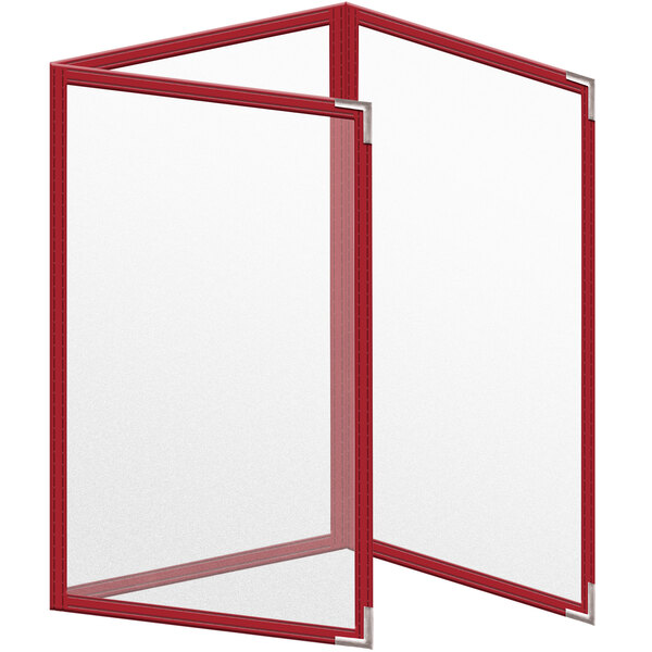A red rectangle with a white border and white corners.