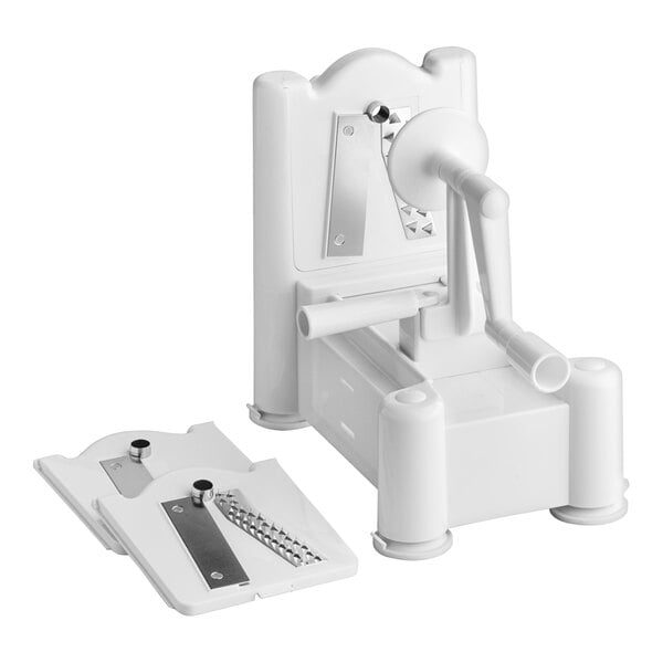 A white Choice 3-in-1 Spiralizer with a metal blade.