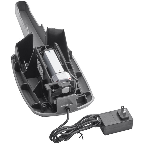 A black plastic Heinz touchless dispensing lid with a silver center.