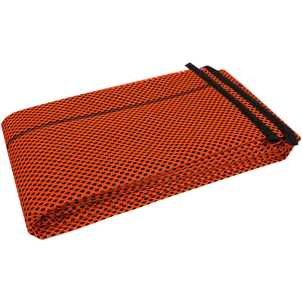 A Quick Dam 10' Hi-Vis Water Barrier bag with black and orange mesh.