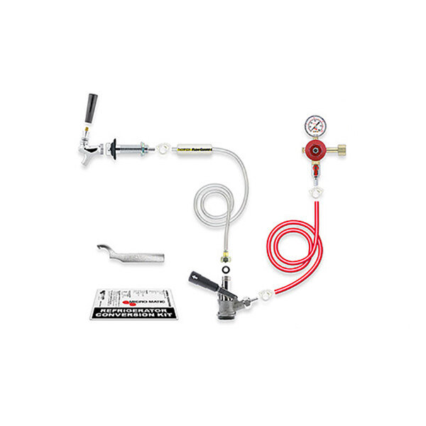 A diagram of a Micro Matic beer tap with hoses.