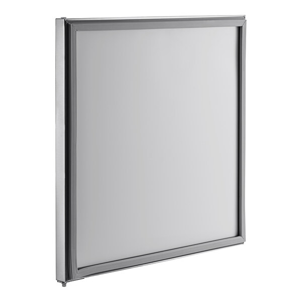 An Avantco right hinged aluminum door with a white board.
