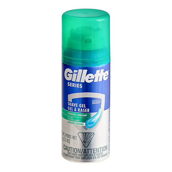 A bottle of Gillette Series Men's Sensitive Shave Gel with Aloe.