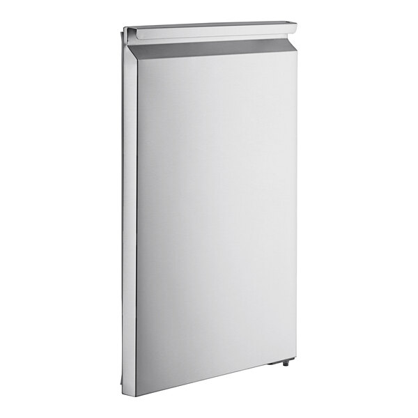 A stainless steel right hinged Avantco refrigerator door.