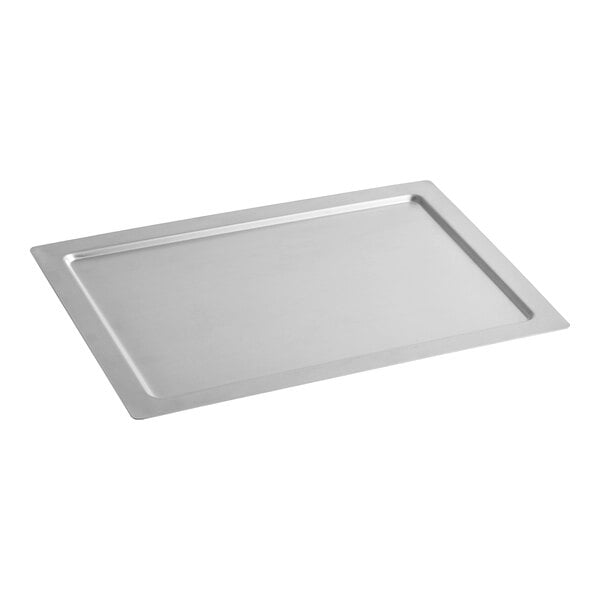 An American Metalcraft rectangular metal pizza pan separator with a silver finish.