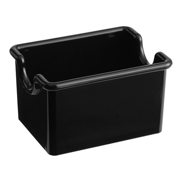 Choice 3 1/4" x 2 1/2" Black Plastic Sugar Caddy