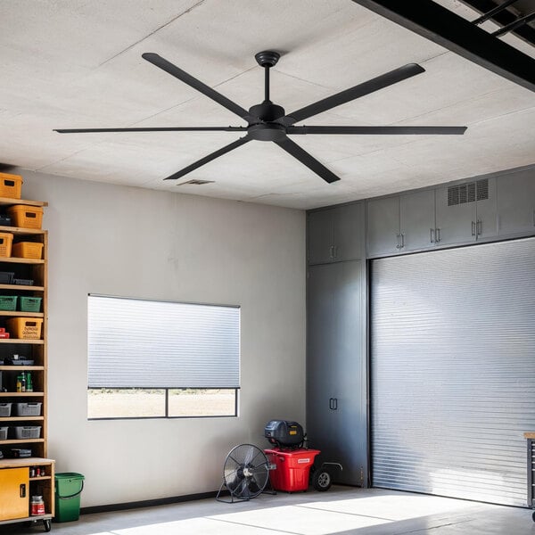 Canarm FANBOS 120" Black Variable Speed Industrial Indoor Ceiling Fan CP120BK - 20693 CFM, 69 RPM, 120V, 1 Phase