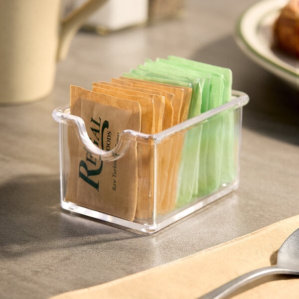 Choice 3 1/4" x 2 1/2" Clear Plastic Sugar Caddy