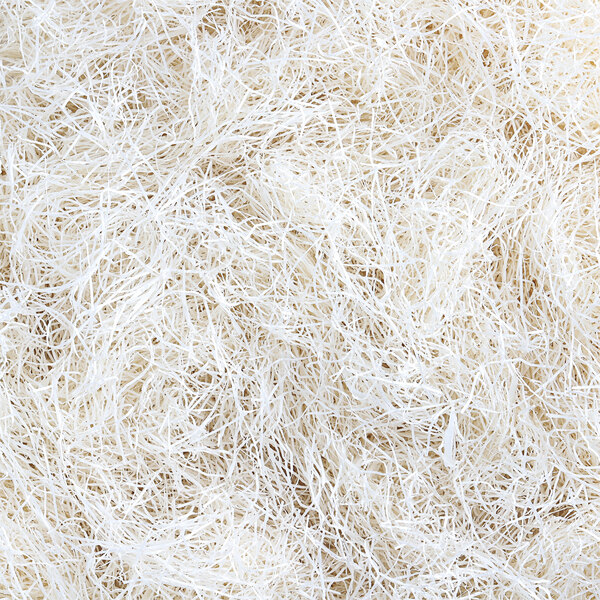 Spring-Fill ivory shredded paper.