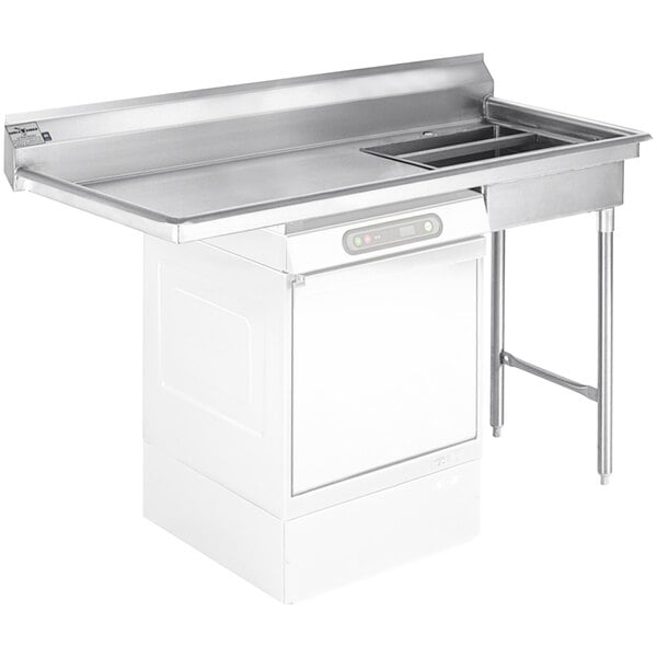 A stainless steel Eagle Group dishtable with a left side drain.