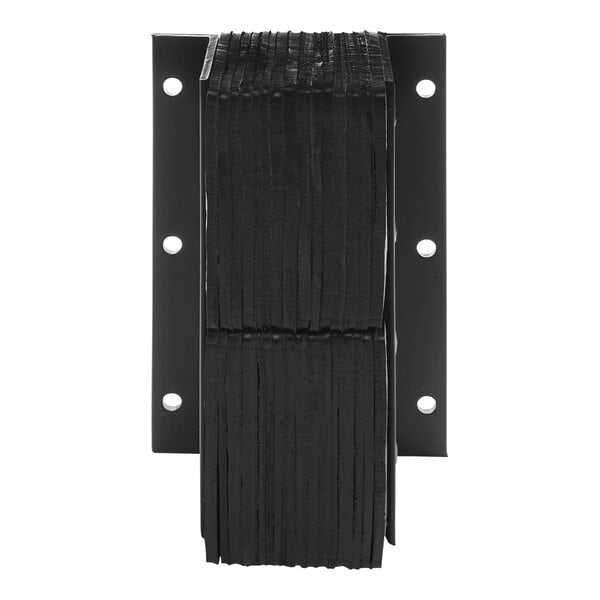 A black laminated dock bumper with holes in it.