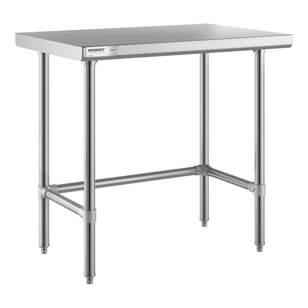Regency Spec Line Easy Attach 24" x 36" 14-Gauge Stainless Steel Commercial Open Base Work Table