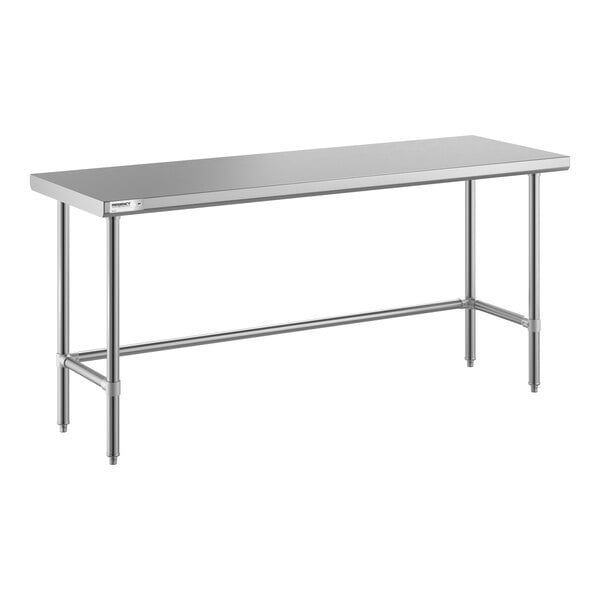 Regency Spec Line Easy Attach 24" x 72" 14-Gauge Stainless Steel Commercial Open Base Work Table