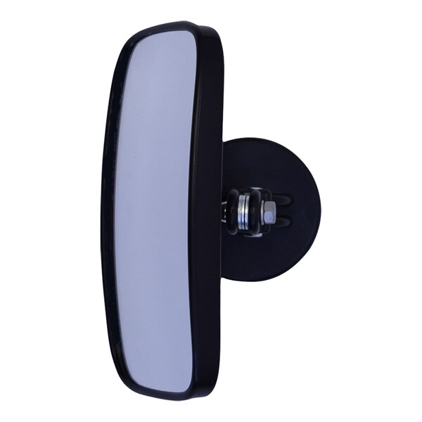 An Ideal Warehouse side view magnetic forklift mirror on a white wall.