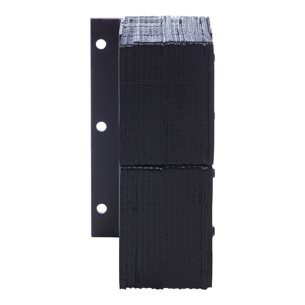 A vertical laminated dock bumper with a flat side, measuring 20 inches by 6 inches by 11 inches.