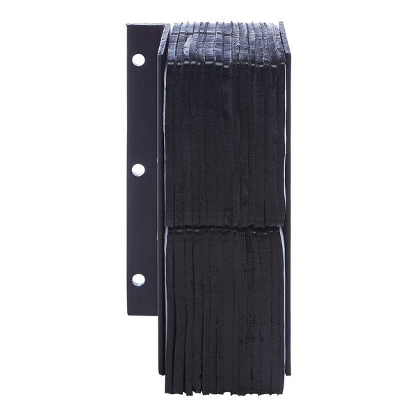 A vertical laminated dock bumper with a flat side, measuring 20 inches by 6 inches by 11 inches.