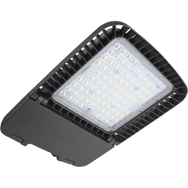 A black TCP Elements light fixture with a NEMA 3-pin photocell.
