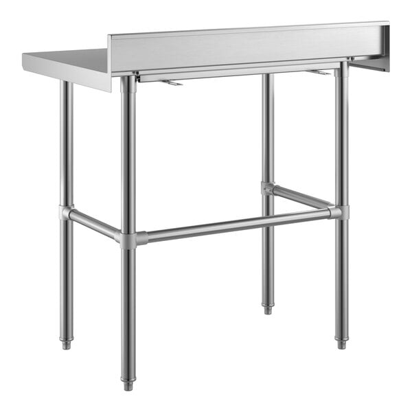 Regency Spec Line Easy Attach 24" x 36" 14-Gauge Stainless Steel Commercial Open Base Work Table with 4" Backsplash