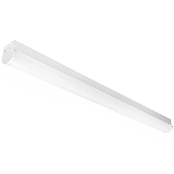 A long white rectangular TCP Luxterior LED light fixture.