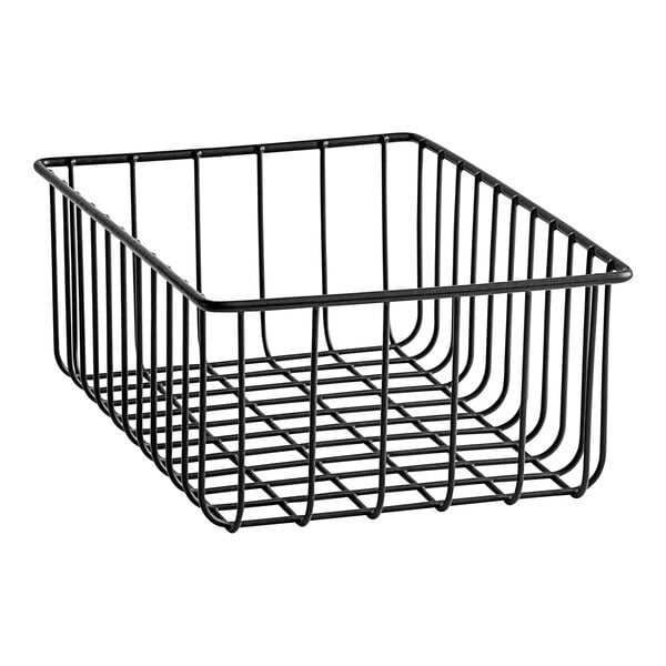 AvaValley wire drawer for a merchandiser refrigerator with a black wire basket and handle.