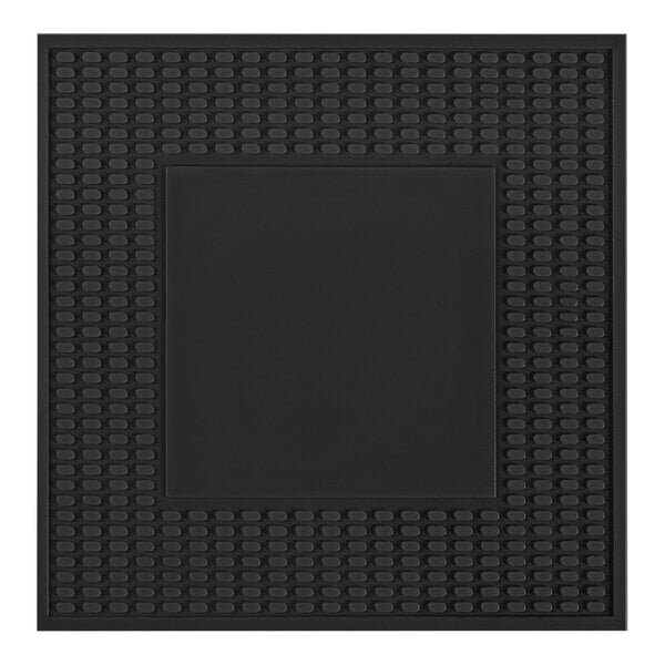 A black square M+A Matting bar mat with a black border and a square in the middle.