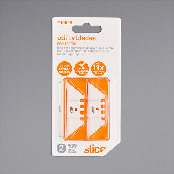 A package of two Slice pointed tip utility blades.