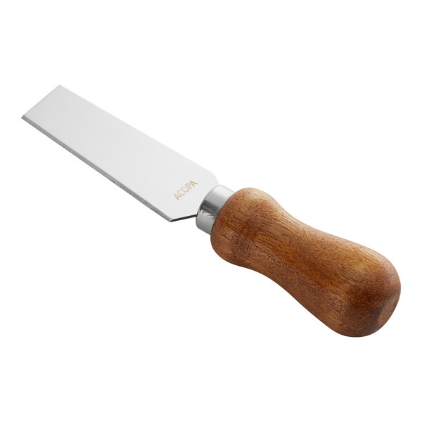 Acopa 5 1/2 Stainless Steel Narrow Flat Cheese Knife with Wood Handle
