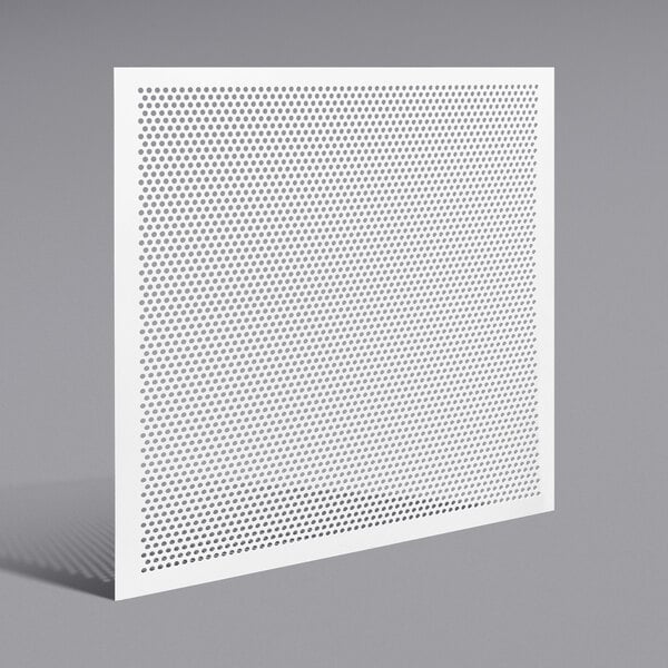 A white square plastic panel with holes.