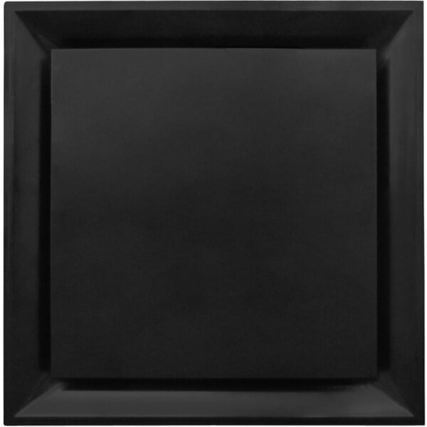 A black square plaque with a black border.