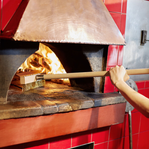 38" Pizza Oven Brush with Scraper