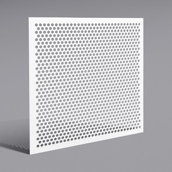 A white plastic panel with square holes.