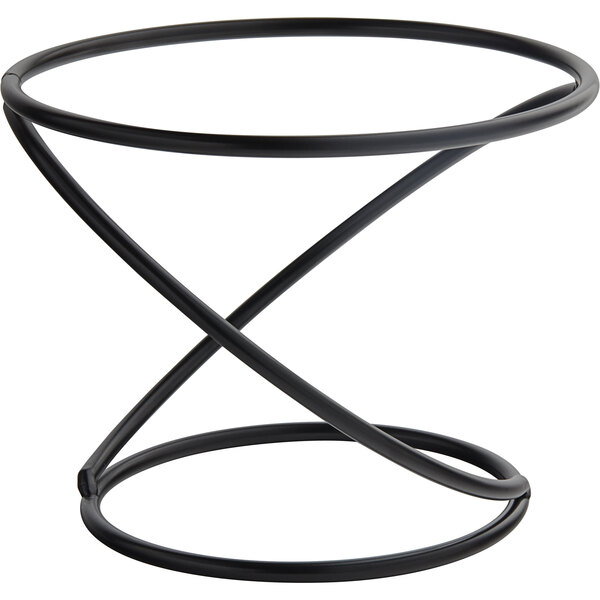A black metal GET Reversible Round Bowl / Plate Stand.