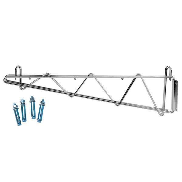 Regency 24 Deep Double Wall Mounting, Wall Mounted Chrome Wire Shelving