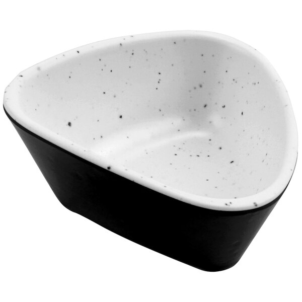 A black and white cheforward stone ramekin.