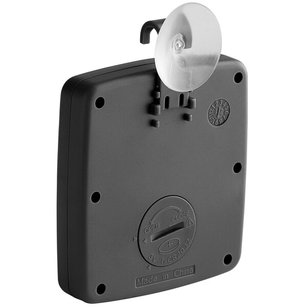 A black Taylor Digital Refrigerator / Freezer Thermometer with a round white plastic cover.