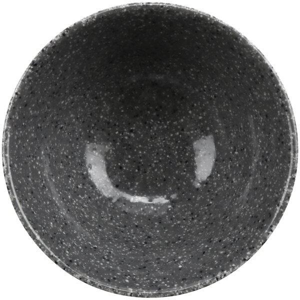 A cheforward stone grey melamine ramekin with a black speckled design.